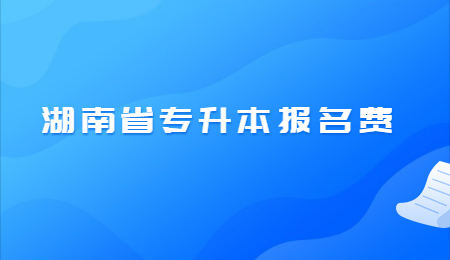 湖南省专升本报名费用