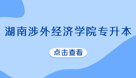 湖南涉外经济学院专升本