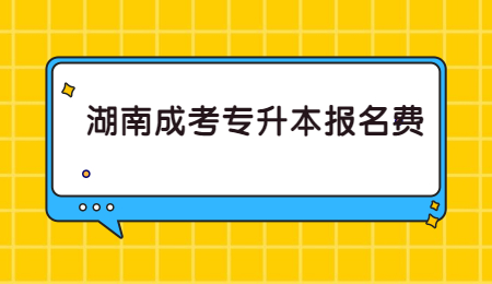 湖南成考专升本报名费