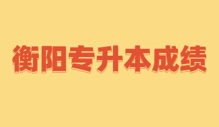 衡阳专升本成绩查询