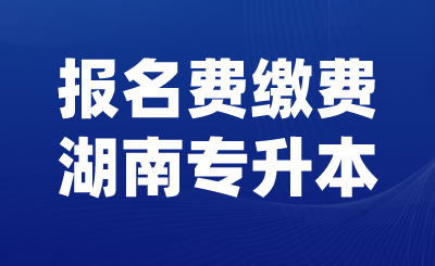 2024年怀化学院专升本免试生报名费缴费流程