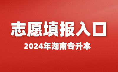 2024年湖南专升本志愿填报入口及填报流程
