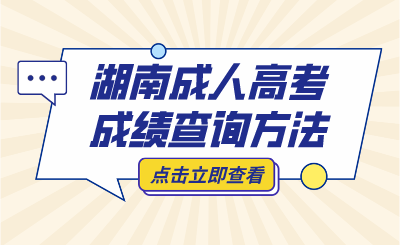 2024年湖南成人高考成绩查询方法