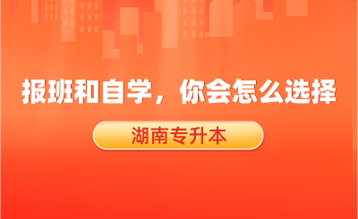 湖南专升本报班和自学，你会怎么选择？