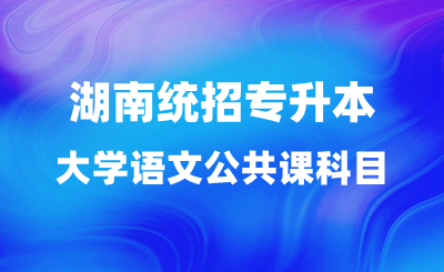湖南统招专升本大学语文公共课科目详细解读