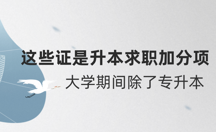 除了专升本，大学期间这些证都是升本求职加分项！